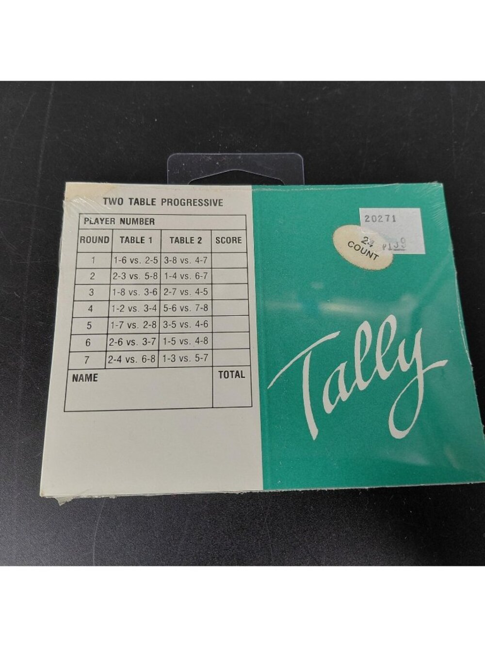 Tally Two & Three Table Progressive Score Cards 24 Count Bridge Party Game NEW